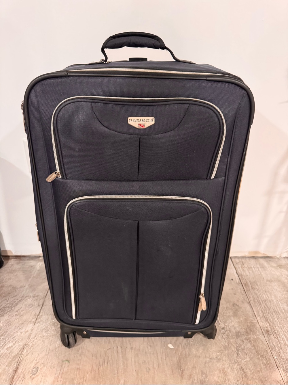 Black Upright Rolling Suitcase - Expandable Checked Bag Luggage